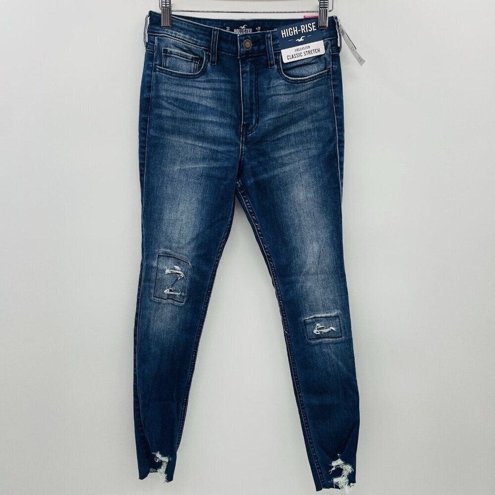 Hollister Juniors 3 Short High Rise Super Skinny Classic Stretch Distressed Jean